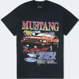 Retro Ford Mustang GT Graphic Tee - Black